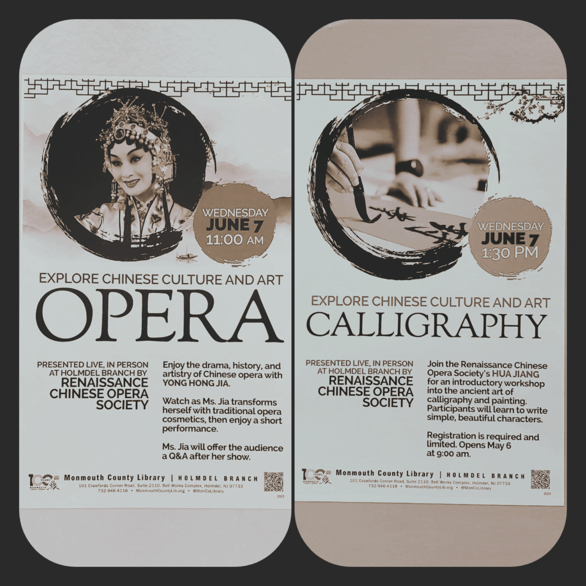 Come and Watch our Chinese Culture and Art Performance presented by Renaissance Chinese Opera Society on 6/7 at Holmdel Library